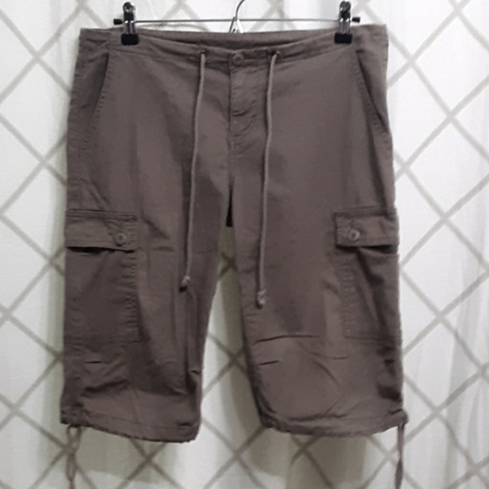 Prana Breathe Kai Cargo Bermuda Shorts Knickers Size 10 Taupe
